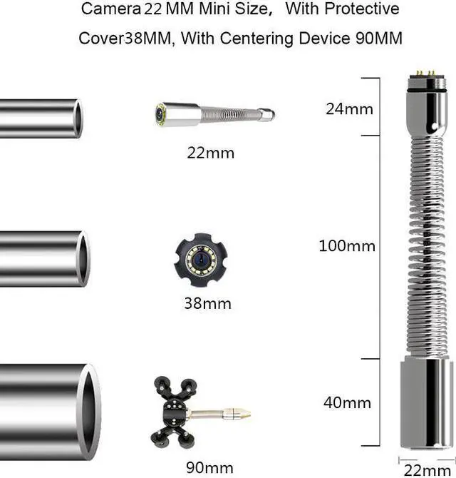 Alt view image 5 of 7 - VisiPower Draining plumbing inspection/ Sewer Pipe Inspection Camera/Pipeline Industrial Endoscope/7" Monitor/12PCS LED Lights /512hz Transmitter/Auto balance Auto Self Leveling/Cable length 30m/98ft