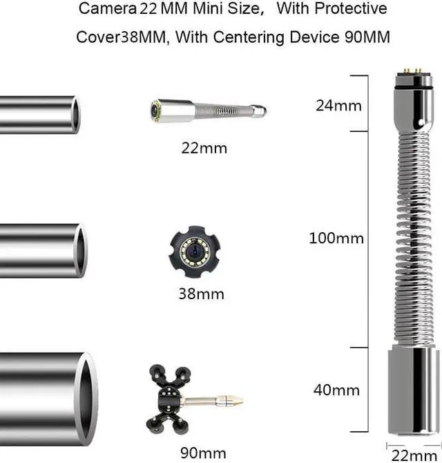 Alt view image 4 of 7 - VisiPower Draining plumbing Sewer Pipe Inspection Camera with Auto balance Auto Self Le/Pipeline Industrial Endoscope/7" Monitor/12PCS LED Lights /8GB SD Card/512hz Transmitter /Cable Length 50m/164ft