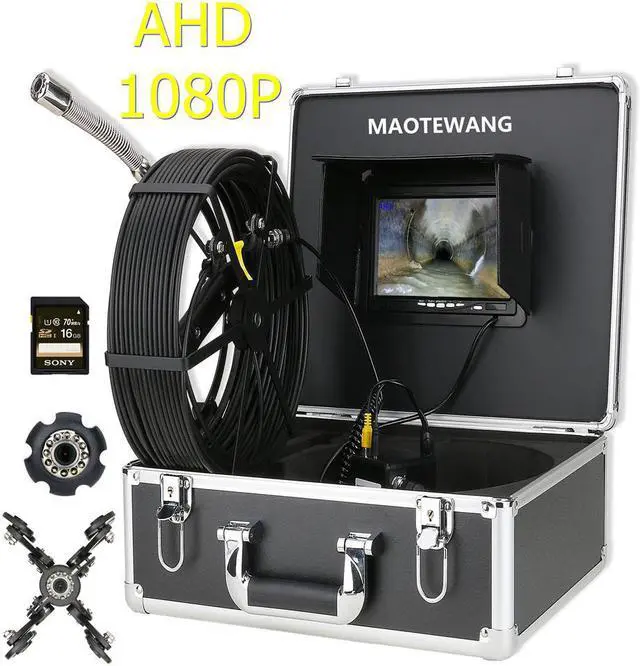 Main image of Draining plumbing,Wall,Wire inspection/ Sewer Pipe Inspection Camera/Pipeline Industrial Endoscope/7" Monitor/DVR video recording/12PCS LED Lights /16GB SD Card/8 hours continuous use/20m Cable length