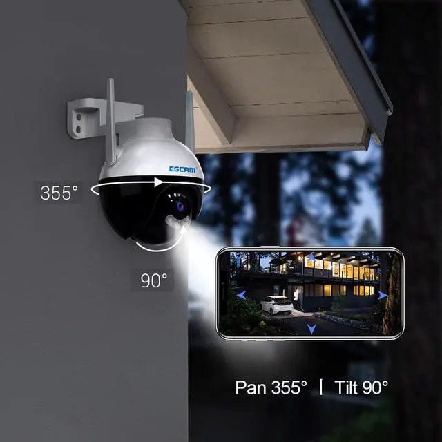 Alt view image 4 of 7 - ESCAM QF300 3MP Pan/Tilt AI Humanoid Detection Auto Tracking Cloud Storage Waterproof WiFi IP Camera with Two Way Audio Night Vision