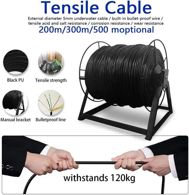 Alt view image 6 of 7 - VisiPower HD Dome Fish Finder 360 degree Rotating Camera,Panoramicview,Underwaterexploration,fishing,Swimming/diving/snorkeling,pipe well inspection Cable Length 300m/984ft ,camera