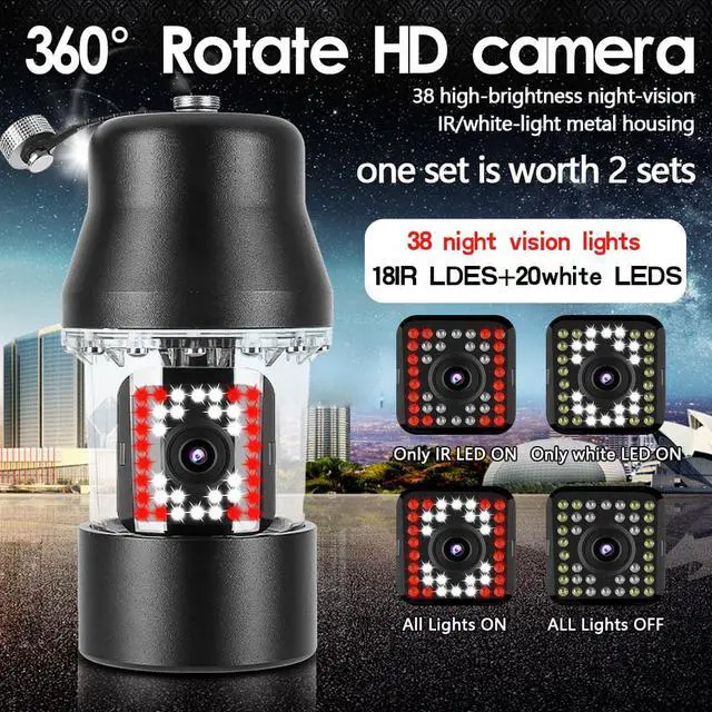 Alt view image 5 of 7 - VisiPower DVR Video Recorder HD Dome Fish Finder 360 Rotated Camera Panoramic view,7'' monitor Underwater exploration,fishing,Swimming/diving/snorkeling,well inspection Cable Length 656ft/200m Camera