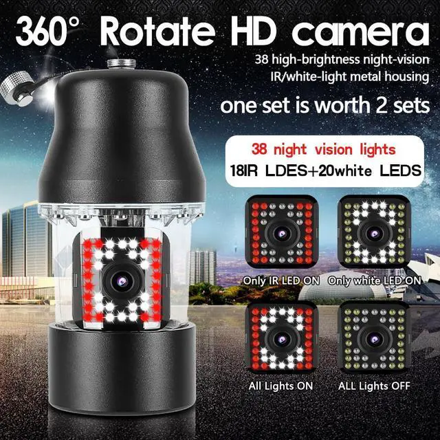 Alt view image 5 of 7 - 1640ft/500m cable 7'' monitor DVR Video Recorder Dome Fish Finder Camera,  360° Rotated camera Panoramic view, Underwater exploration,fishing,Swimming/diving/snorkeling,well inspection camera