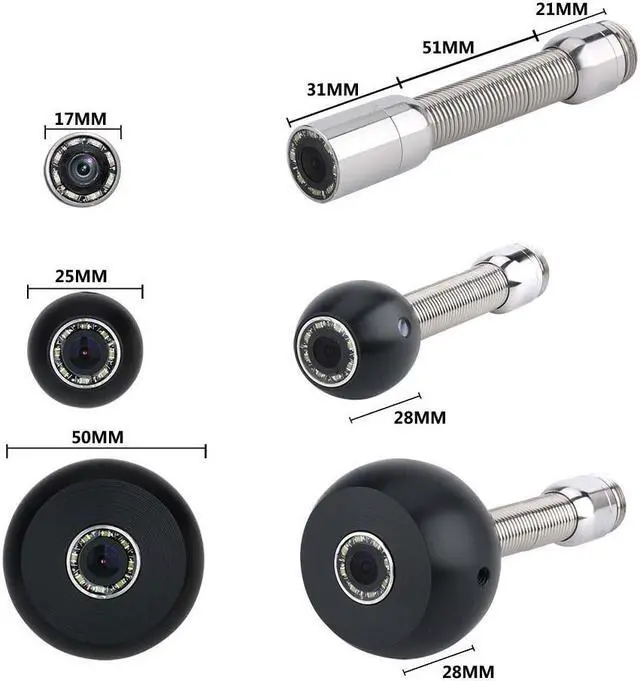 Alt view image 6 of 7 - 30m/98ft cable  4.3 inch 17mm  Handheld Industrial Pipe Sewer Inspection Video Camera  IP68 Waterproof Drain Pipe Sewer Inspection Camera System 1000 TVL Camera with 8pcs LED Lights