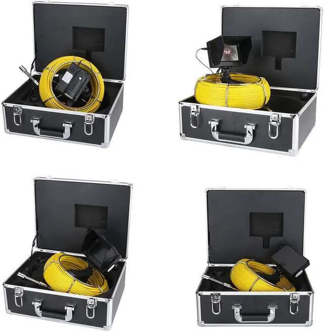 Alt view image 3 of 7 - 50M/164ft cable length, 4.3 inch 17mm  Handheld Industrial Pipe Sewer Inspection Video Camera  IP68 Waterproof Drain Pipe Sewer Inspection Camera System 1000 TVL Camera with 8pcs LED Lights