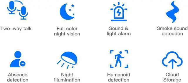 Alt view image 4 of 5 - VSTARCAM 3MP Security Camera Outdoor/Home, 2.4GHz WiFi IP Camera with 2.5-Inch High-Decibel Speaker, 360° PTZ View, Motion Detection 2-Way Audio/Siren, Color Night Vision, Compatible with Alexa