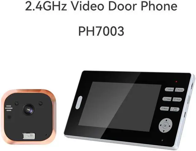 Main image of 2.4GHz digital frequency hopping and encryption technology, with a transmission distance of up to 50 meters.outdoor Night vision IR CUT Monitor, call and talk Doorbell Camera