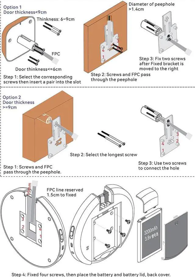 Alt view image 7 of 7 - 2.4GHz digital frequency hopping and encryption technology, with a transmission distance of up to 50 meters.outdoor Night vision IR CUT Monitor, call and talk Doorbell Camera