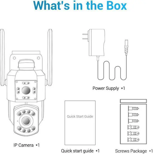 Alt view image 7 of 14 - WiFi 3MP dual lens dual light Pan/Tilt Motion Detection Outdoor Smart Alarm IR IP Camera 2 Way Audio IP66