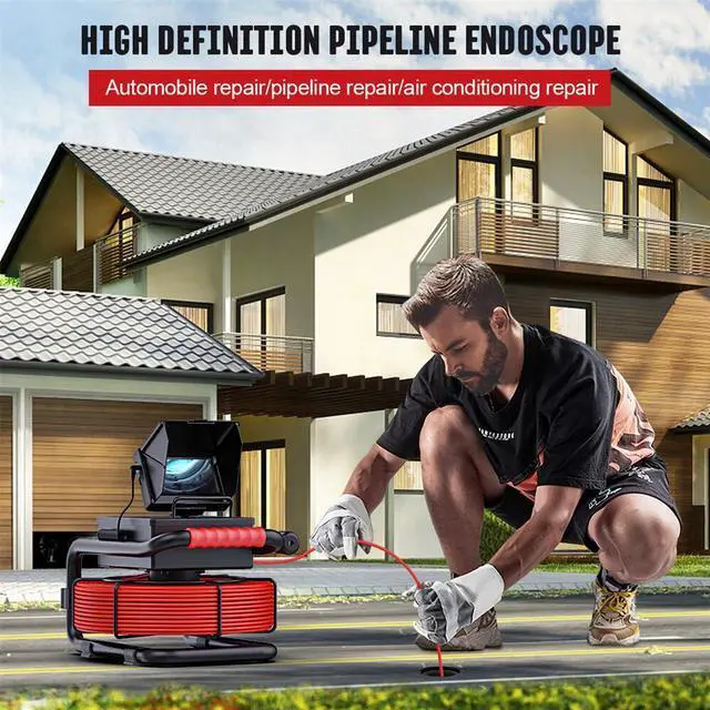 Main image of visiPower 4.3" Monitor Sewer Drain Pipe Inspection Video Record waterproof Camera 16GB Card Camera Head dia 17mm Sewer Pipeline Industrial Endoscope Camera, Cable length 30m/98ft