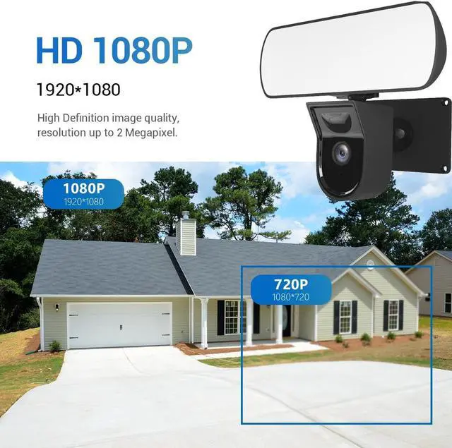 Alt view image 2 of 7 - VisiPower Floodlight WiFi Camera 2300 Lumen LEDs USB Wired 3MP IP66 Night Vision Light PIR Sensors Motion Detection APP Tuya/Smart Life for Home Garage Garden Yard Surveillance Security Outdoor Camera