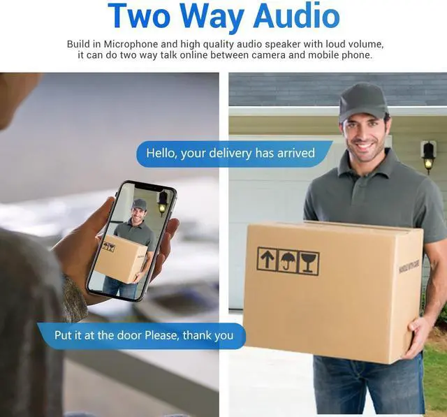 Alt view image 6 of 7 - VisiPower Floodlight WiFi Camera 2300 Lumen LEDs USB Wired 3MP IP66 Night Vision Light PIR Sensors Motion Detection APP Tuya/Smart Life for Home Garage Garden Yard Surveillance Security Outdoor Camera