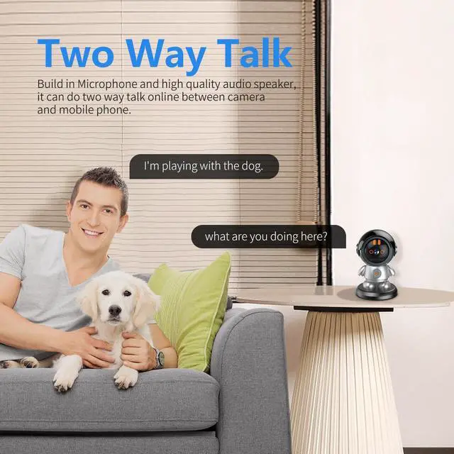 Alt view image 6 of 7 - Robot Security Camera WiFi IP Camera 3MP One Click Call Surveillance Camera Pan 355°Tilt 60°Night Vision Motion Detection Phone App 2-Way Talk Auto Tracking AI Humanoid Detection CCTV Camera
