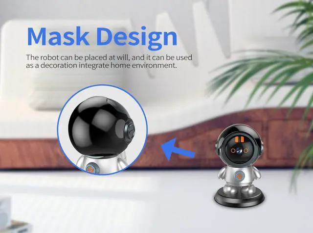 Alt view image 3 of 7 - Robot Security Camera WiFi IP Camera 3MP One Click Call Surveillance Camera Pan 355°Tilt 60°Night Vision Motion Detection Phone App 2-Way Talk Auto Tracking AI Humanoid Detection CCTV Camera