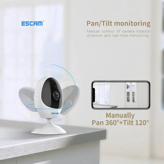 Alt view image 5 of 7 - 3MP wifi Home indoor Security IP Surveillance Camera Motion tracking Humanoid detection night vision baby Phone APP push alarm 2-way voice Manual control of camera rotation Pan 360° Tilt 120°