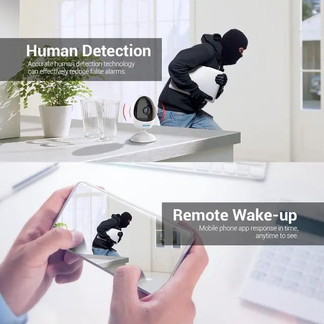 Alt view image 3 of 7 - 3MP wifi Home indoor Security IP Surveillance Camera Motion tracking Humanoid detection night vision baby Phone APP push alarm 2-way voice Manual control of camera rotation Pan 360° Tilt 120°