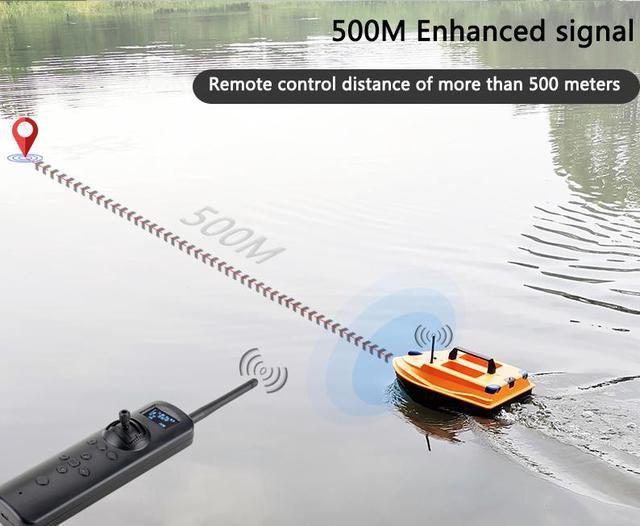 Smart RC Fishing Bait Boat 500M/0.3mi Auto Return Fish Finder Tool  intelligent Auto Lure controller Fishing Boat 3KG/6.6lb Bait Fish finder  dual motors 2 Bait 