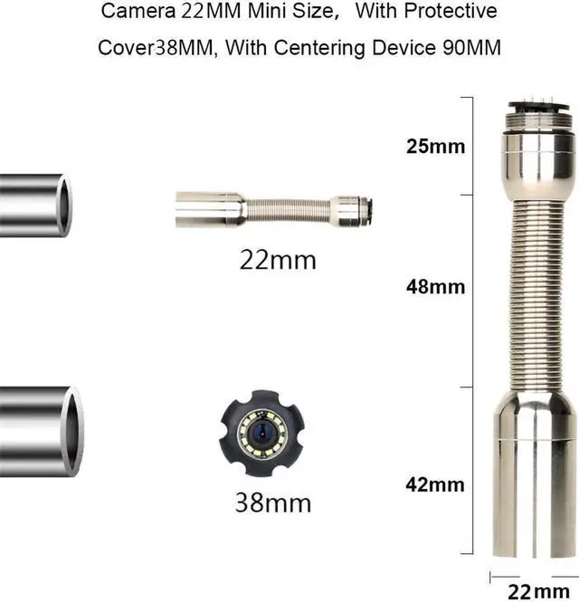Alt view image 4 of 7 - VisiPower 20m/65ft 4.3" screen Sewer Drain Pipe Pipeline Inspection Locator Camera Video Recording + 512HZ Locator Sonde, IP68 Camera 8PCS LED Lights for Blocked draining plumbing Industrial Endoscope