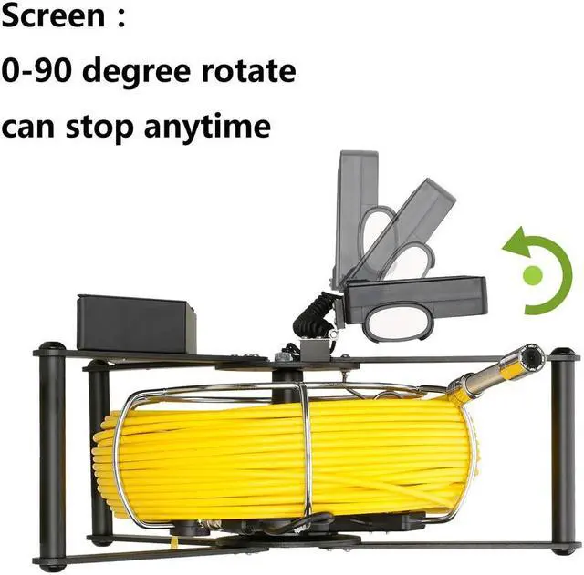 Alt view image 6 of 7 - VisiPower 20m/65ft 4.3" screen Sewer Drain Pipe Pipeline Inspection Locator Camera Video Recording + 512HZ Locator Sonde, IP68 Camera 8PCS LED Lights for Blocked draining plumbing Industrial Endoscope