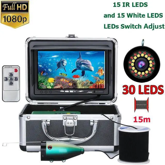 Main image of Fish Finder Underwater Fishing Camera HD 7" 1280*720 Screen 15pcs White LEDs + 15pcs Infrared Lamp 1080P 2mp Camera For Fishing without video recording function