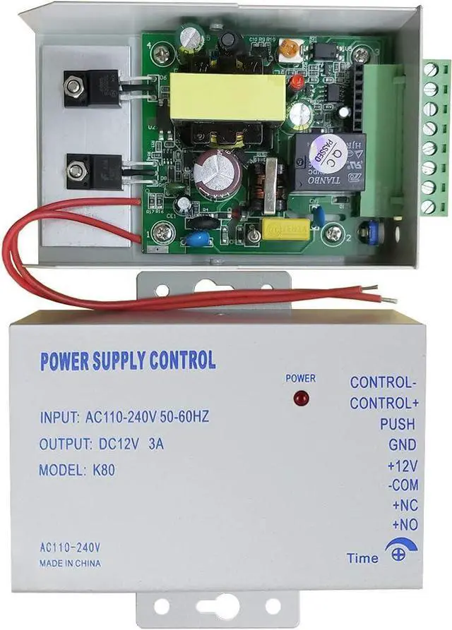 Alt view image 7 of 7 - Power Supply Control, AC 110-240V to DC 12V 3A Power Supply Controller for Door Access Control System, Video Doorbell, Electric Strike Lock, Bolt Lock, Magnetic Lock, Power Supply Controller 50-60Hz