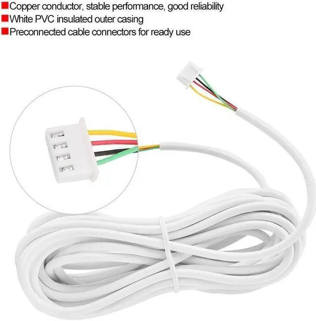 Alt view image 2 of 7 - 4pin 4 Core Wire Cable 4P Copper Wire Cable for intercom Doorbell Cable Length 16ft/32ft/49ft/65ft/82ft/98ft Optional 32ft