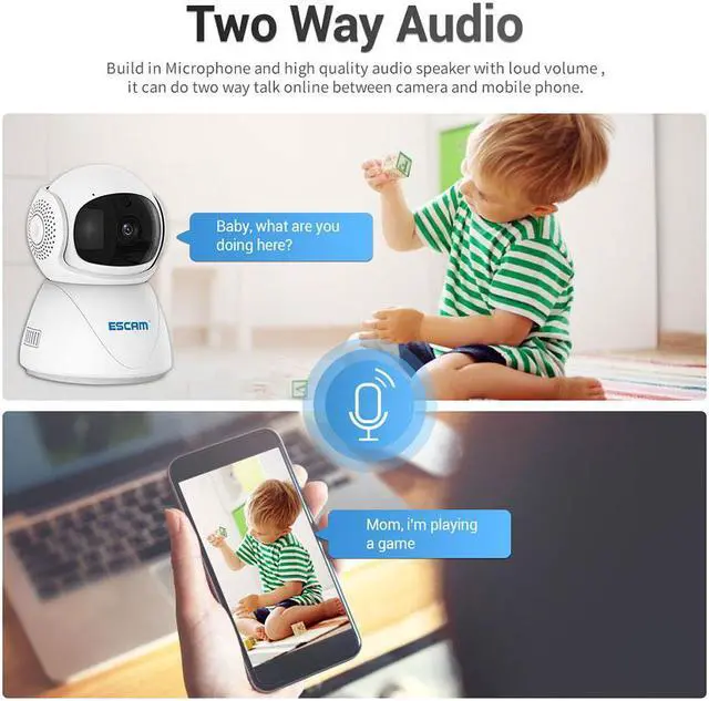 Alt view image 5 of 7 - 2MP 2.4G / 5G WIFI HD PT Smart Home Indoor Surveillance IP Camera Pan 355° Tilt 90° Humanoid Motion Detection Auto Tracking Alarm Night Vision 2-Way Audio App Push Alarm wifi Security Camera