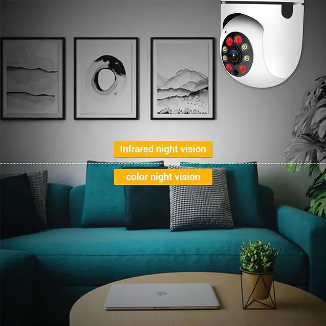 Alt view image 5 of 7 - 2MP Light Bulb Wireless WiFi IP Indoor Camera Smart Home Screw E27 Light Bulb Socket Spotlight Full Color Night Vision 2-Way Audio Motion Detection Alarm Pan 355° Tilt 90° Lightbulb Security Camera
