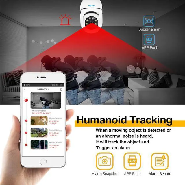 Alt view image 2 of 7 - 2MP Light Bulb Wireless WiFi IP Indoor Camera Smart Home Screw E27 Light Bulb Socket Spotlight Full Color Night Vision 2-Way Audio Motion Detection Alarm Pan 355° Tilt 90° Lightbulb Security Camera