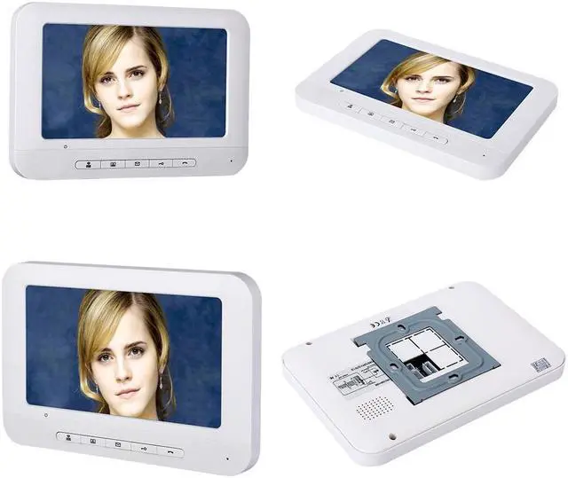 Alt view image 2 of 7 - 3 Units Apartment Video Intercom System, 7 Inch Monitor Screen Wired Video Multi-family Doorbell Door Phone Kits, Indoor Outdoor IR Camera, Monitoring, Unlock, 2 Way Intercom,1 doorbell + 4 monitor
