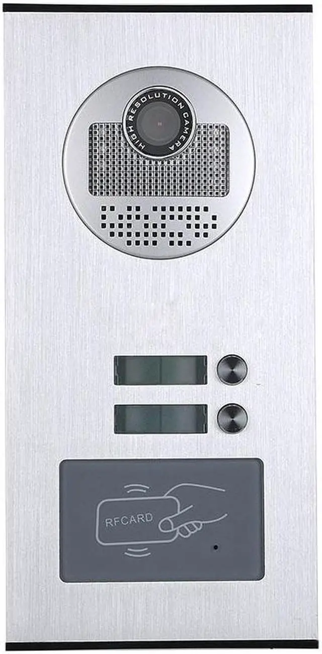 Alt view image 7 of 7 - 2 Units Apartment 2pin Wire Video Door Phone Visual Intercom Doorbell with 2x 7in TFT LCD Screen Monitor, RFID unlock Doorbell Intercom System with 1 Night Vision Door bell, 1 Doorbell + 2 Monitor