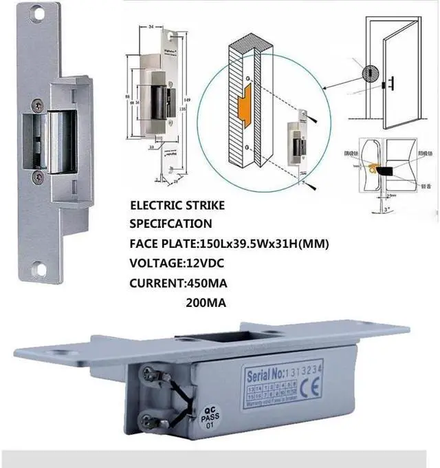 Alt view image 3 of 7 - 2pin Wire Video Door Phone Visual Intercom Doorbell + 7in TFT LCD Screen Monitor + Electric NO Lock, IC Card / Password / remote control unlock intercom doorbell system, 1 Doorbell + 1 Monitor