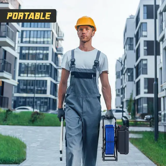 Alt view image 13 of 14 - VisiPower 9in Ultra HD Wireless WiFi/DVR Distance Counter Sewer Pipe Inspection17mm Video Camera Drain Industrial Endoscope Cable Length 50m/164ft Camera
