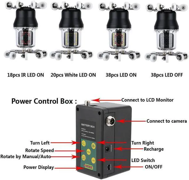 Alt view image 2 of 7 - Wifi Sewer Drain Pipe Pipeline Inspection Industrial Endoscope 360° Rotating Camera 9" Screen + battery home Blocked draining plumbing Industrial Endoscope Waterproof IP68, Cable length 30m/98ft