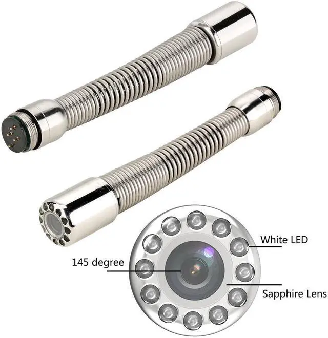 Alt view image 3 of 14 - visiPower Sewer Pipe Drain Pipe Pipeline Inspection Camera Industrial Endoscope System 9" display Meter Counter waterproof 12PCS LED Lights for home Blocked draining plumbing Cable length 20m/65ft