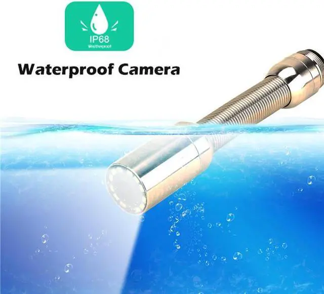 Alt view image 4 of 7 - VisiPower Sewer Pipe Drain Pipe Pipeline Inspection Camera Industrial Endoscope System 9" display, Waterproof IP68 12PCS LED Lights for home Blocked draining plumbing Cable Length 20m/65ft