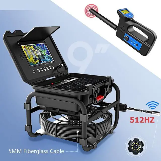 Alt view image 9 of 14 - Industrial Plumbing Tools & Equipment/Sewer Pipe Inspection Camera/9Inch IPS 1080P Screen and Self-Leveling/512HZ Locator Video+Audio Recording 5X Image Enlarge+Meter Counter 8 hours continuous use