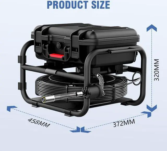 Alt view image 11 of 14 - Industrial Plumbing Tools & Equipment/Sewer Pipe Inspection Camera/9Inch IPS 1080P Screen and Self-Leveling/512HZ Locator Video+Audio Recording 5X Image Enlarge+Meter Counter 8 hours continuous use
