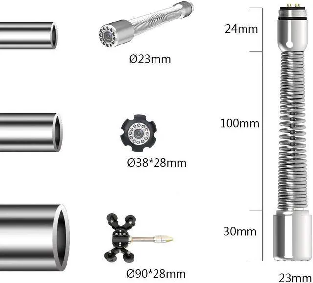 Alt view image 4 of 7 - 8 hours continuous work Industrial Plumbing Tools Sewer Pipe Inspection Camera 9Inch IPS 1080P Screen and  512HZ Locator Video+Audio Recording 5X Image Enlarge+Meter Counter +7MM Fiberglass Cable 20m
