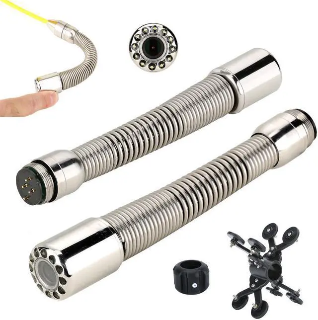 Alt view image 2 of 7 - 8 hours continuous work Industrial Plumbing Tools Sewer Pipe Inspection Camera 9Inch IPS 1080P Screen and  512HZ Locator Video+Audio Recording 5X Image Enlarge+Meter Counter +7MM Fiberglass Cable 20m