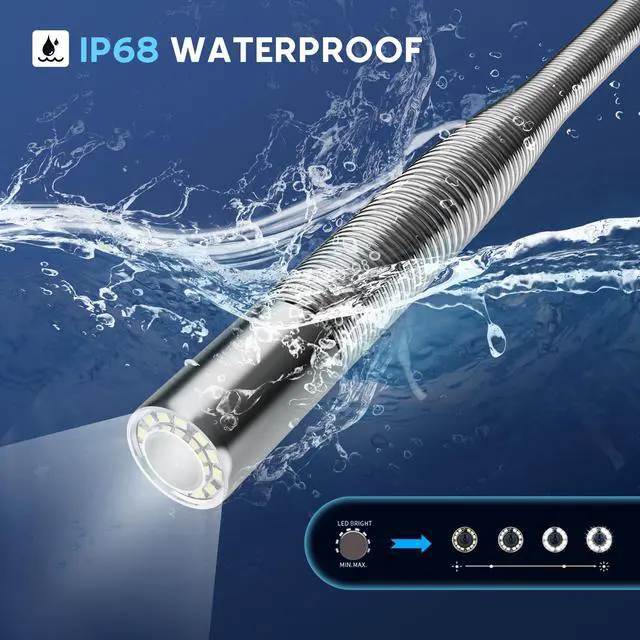Alt view image 4 of 7 - VisiPower 10" Screen Pipe Sewer Drain  Inspection 2MP Camera with Video Recording Meter Counter Keyboard Auto Self Leveling Industrial Endoscope Borescope 5mm,512HZ Locator Optional Cable Length 98ft