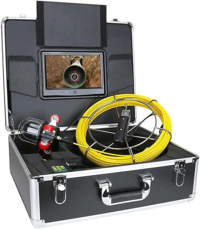 Main image of VisiPower 9 inch  Pipe Inspection Video Camera Drain Sewer Pipeline Industrial Endoscope support 360 Degree Rotating Cable Length 30m/98ft