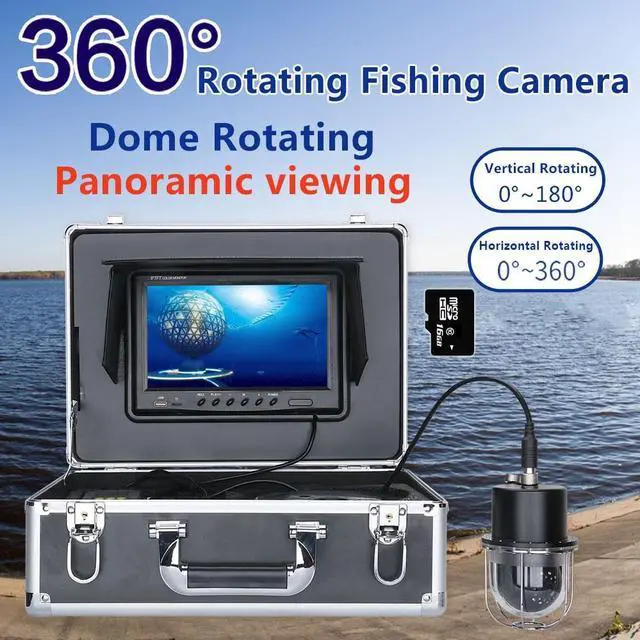 Main image of VisiPower 9 Inch Cable Length 20m/65ft Underwater Fishing Video Camera Fish Finder IP68 Waterproof  LEDs 360 Degree Rotating Dome  Rotating Panoramic viewing Camera