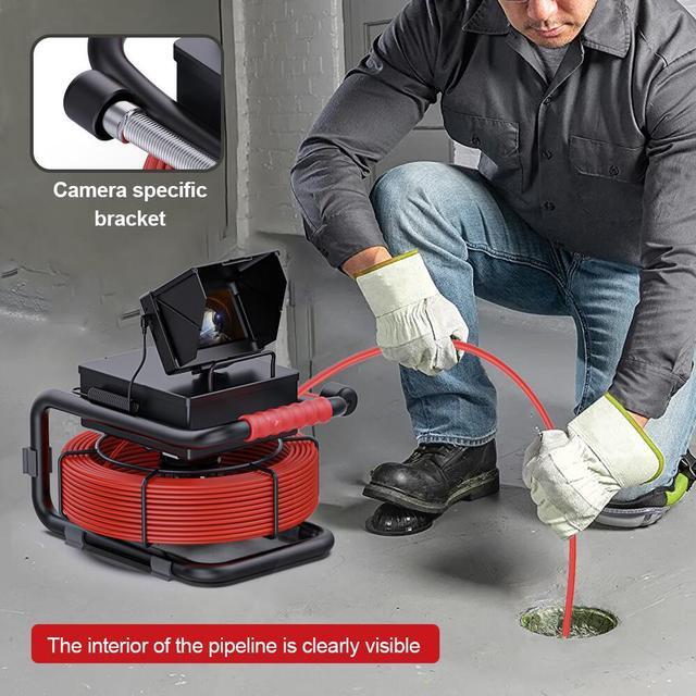 Alt view image 2 of 7 - VisiPower 4.3" Screen Pipe Sewer Drain Pipeline Inspection Camera with 4500mah Battery, Red Cable 8LED light Industrial Endoscope Borescope Camera head Dia 17mm, Cable Length 20m/65ft