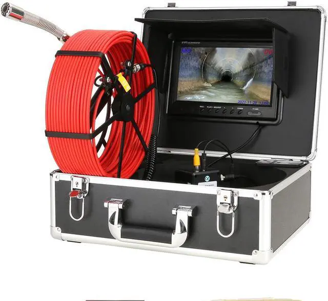 Alt view image 2 of 14 - VisiPower Draining plumbing,Wall,Wire inspection/ Sewer Pipe Camera/Pipeline Industrial Endoscope/9" Monitor/DVR video recording/12PCS LED Lights /16GB SD Card/8 hours continuous use/30m Cable length