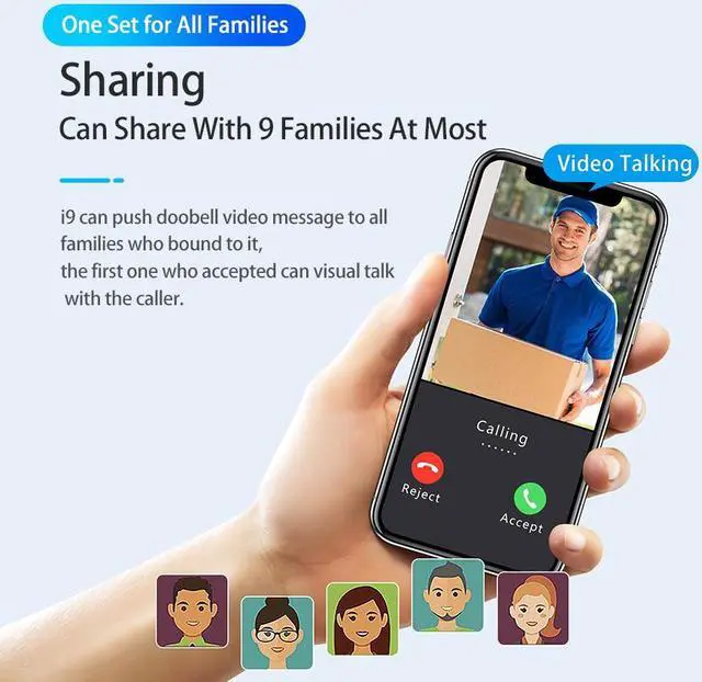 Alt view image 4 of 7 - VisiPower Wireless Doorbell Camera with 4000mAh Battery & Chime,  Motion Detection Smart Doorbell, Night Vision /Visitor Capture/Security WiFi Video Doorbell, Local/Cloud Storage No Subscription