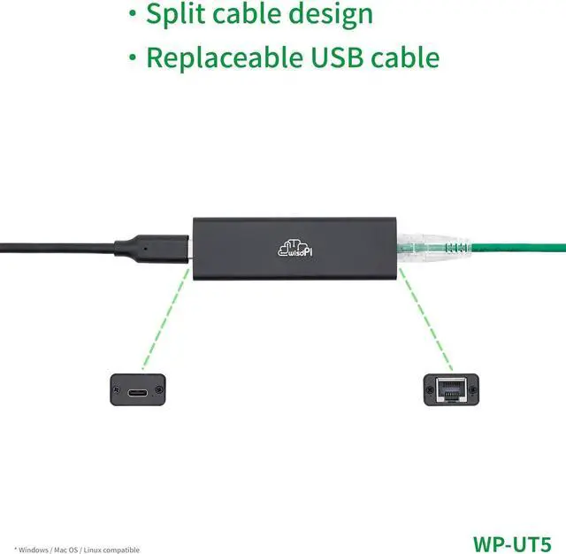 Alt view image 2 of 7 - visiPower USB 3.2 to 5GbE Ethernet Adapter Hyper Fast 5Gbps Networking Stable Connection Realtek RTL8157 Wired LAN Network Connection 5G, 2.5G, 1G,100Mbps Adapter Compatible with Windows Mac OSX Linux