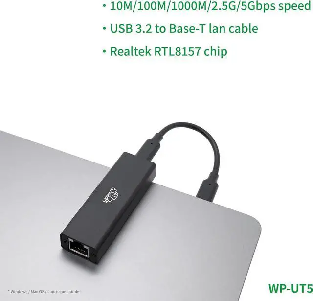 Alt view image 4 of 7 - visiPower USB 3.2 to 5GbE Ethernet Adapter Hyper Fast 5Gbps Networking Stable Connection Realtek RTL8157 Wired LAN Network Connection 5G, 2.5G, 1G,100Mbps Adapter Compatible with Windows Mac OSX Linux