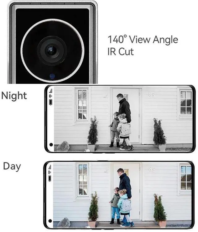 Alt view image 6 of 7 - visiPower 2pin-Wired 2MP HD Indoor 7" WiFi Monitor Smart Home Video Doorbell Intercom System, Remote APP Unlock Video Record Motion Detect 2-Way Talk IR Camera Door Bell 1x doorbell + 1x 7in Monitor