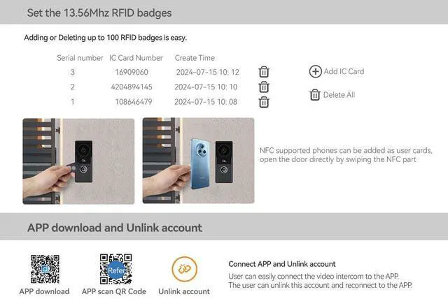 Alt view image 6 of 7 - visiPower 2pin-Wired 2MP HD Indoor 10" WiFi Monitor Smart Home Doorbell Intercom System, APP Unlock Video Record Motion Detect 2-Way Talk IR Camera Door Bell 1x doorbell Silver+ 1x 10" Monitor Black